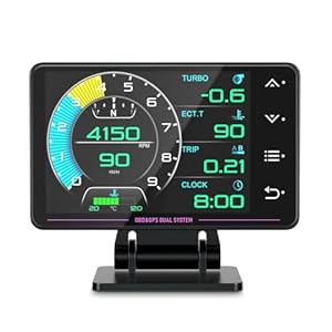 Obd2 Gauge Display, XS New 1,Heads Up Display with Vehicle Inclinometer, Multi-Function Digital Instrument Cluster with Speed, RPM for All Cars.