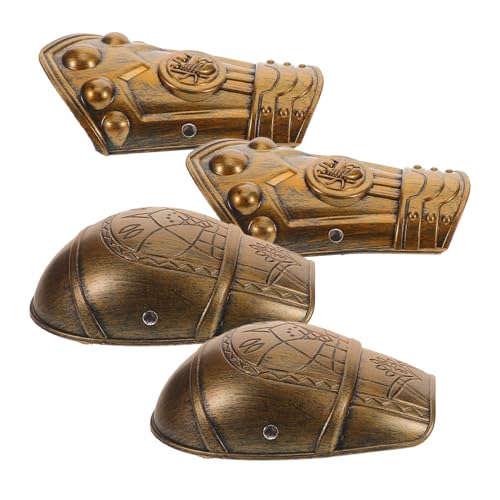 OATIPHO Armatura Medievale Da Ragazzo Ragazza Protezioni Braccio e Gambe in Plastica Leggera Regolabile, Set Cosplay Romanzo Per Rievocazioni Storiche e Costume Halloween Bronzo