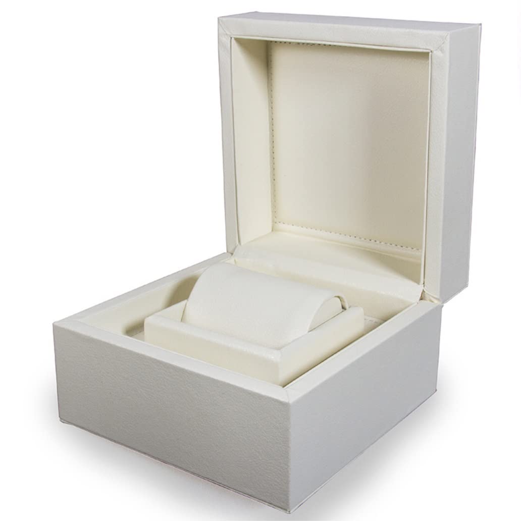 Organizer Na Zegarki Pojedyncze Pudełko Na Zegarek Etui Skórzane Do Przechowywania Zegarków Dla Mężczyzn I Kobiet Organizer Ekspozycja Na Biżuterię(White)