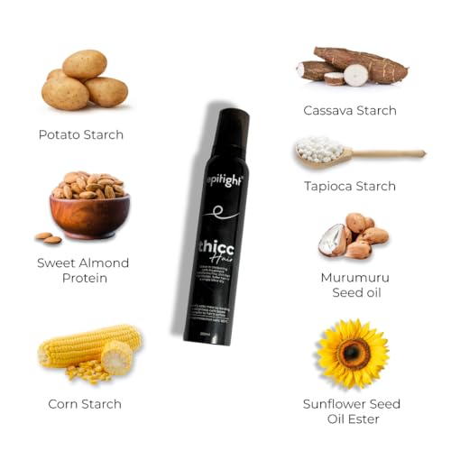 Image of Epitight Thicc Hair|Weightless Carb-Based Mousse Formula|Fine Hair To Fuller Hair |All Hair Types|100% Natural Ingredients|Leave-In Treatment|2X Heat Protection Upto 380C|For Women|200Ml