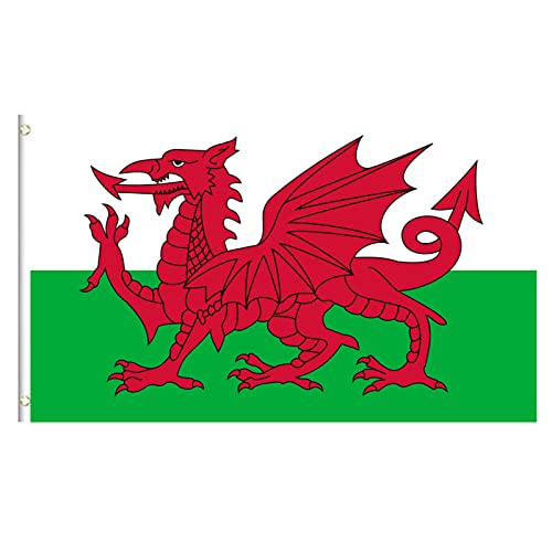 Wales Flag Welsh Bunting Welsh Flag 5ft x 3ft with Eyelets