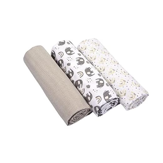 Cueiro Flanelado Composê Estampado 80Cm X 80Cm 03 Un, Minasrey (Bege)