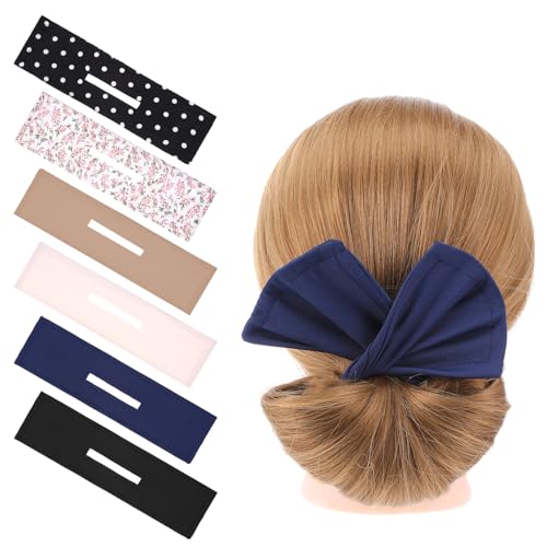 6 PCS Deft Hair Bun Maker, Multicolor Deft Hair Bun Makers for Women's Hair, Lazy Easy Hair Disk Twist for Women and Girls Long Thin Tousle
