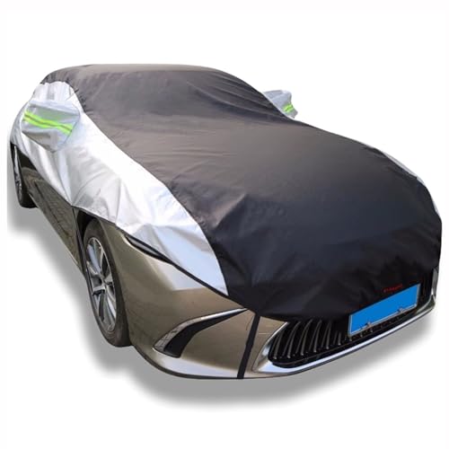 Funda Para Medio Coche Para BMW 5-Series Sedan 1982-2003, Funda Universal Para Parabrisas Para Todo Tipo De Clima, Impermeable, For Exteriores, Resistente A La Intemperie Y Con Protección UV(Black+Sil