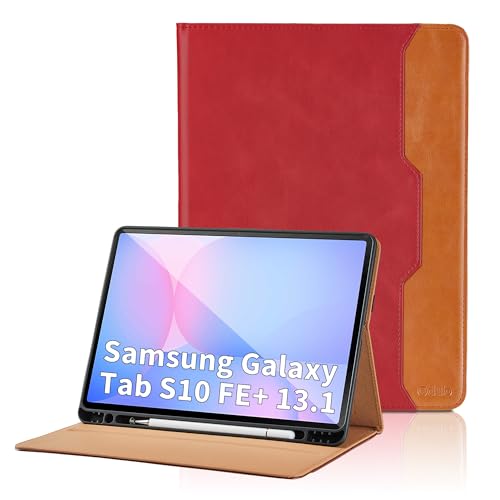 [Buona lavorazione] -- La custodia protettiva per S10 Plus 2024/S9 FE+/S9 Plus è realizzata in pelle sintetica di alta qualità e TPU morbido con una lavorazione squisita e una sensazione di comfort, rivestimento interno antiscivolo e retro rigido.