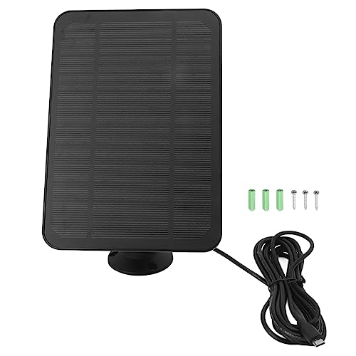 4W Solar Panel with IP65 for Security Camera Outdoor, 60 Degree Adjustable Bracket 5V Solar Panel Charger for Powered Cam, Camera Solar Panel (Black)