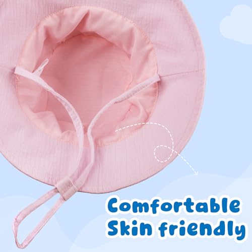 Image of Muslin Baby Sun Hat Sun Protection Baby Toddler Bucket Hats for Boys Girls