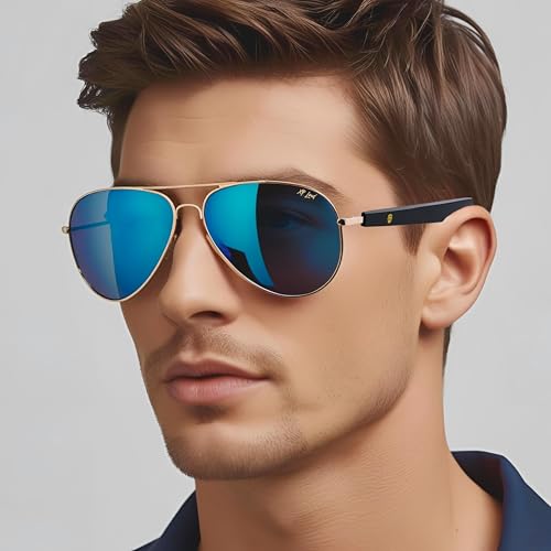 Smart Bluetooth Glasses for Men and Women,with Speakers New 5.3 Android Siri Touch and Voice Assistant, 120H SB, Brown Aviator2