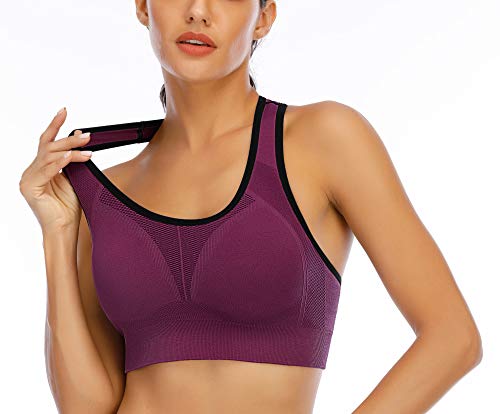 IUGA Sports Bras for Women High Impact Racerback Sports Bra Seamless Padded Sports Bra Yoga Bras Workout Bra Activewear Bra