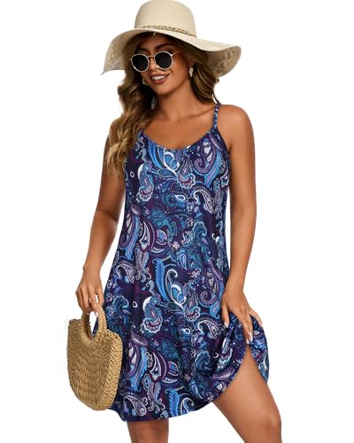 Image of JOELLYUS Womens Spaghetti Strap Dress Summer Dresses Beach Cover Ups Casual Sundresses with Pockets 2026