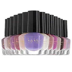 Nicole Miller Nail Polish Set, 14 MINI Nail Polish Colors, Polish Kit for Fingernails and Toenails