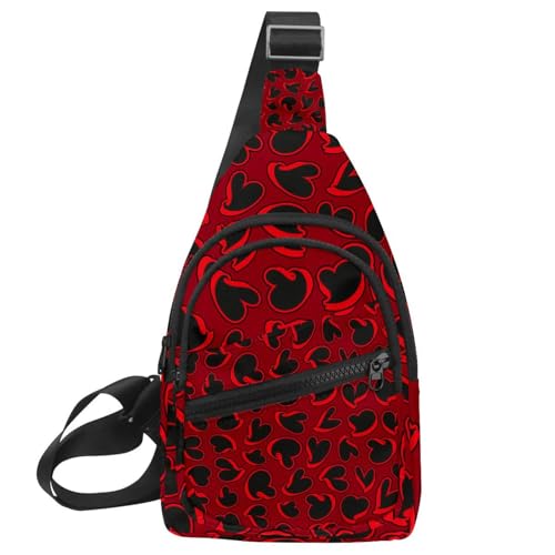 Bolso bandolera de corazones para senderismo y viajes urbanos