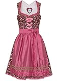 mit Blumen Muster Spieth & Wensky - Damen Trachten Dirndl, Napaia-Dirndl kurz (342141-1014), Größe:34, Farbe:Beere (2541)