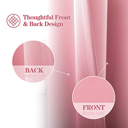 Anjee Blackout Curtains Panels For Living Room - Noise Reducing Thermal Insulated Rod Pocket Top Blackout Window Drapes (2 Panels, 38 X 72 Inch, Pink) #TOP4