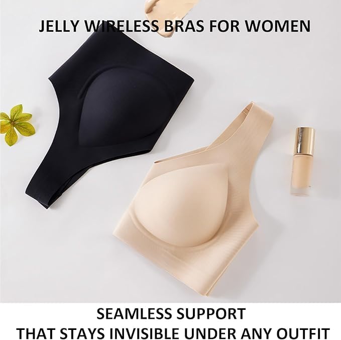 Jelly Bra for Womens Wire-Free Seamless Soft Comfort Full Coverage Push Up Wireless Bras - Image 5