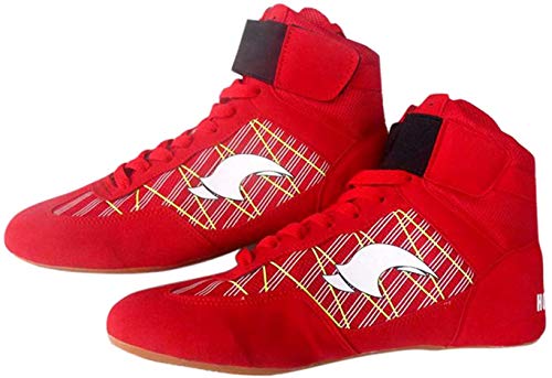 Day Key Wrestling Shoes for Men, Women and Youth, Low Top Breathable Wrestling Shoes Red 