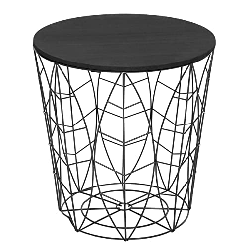 ATMOSPHERA CREATEUR D'INTERIEUR Mesa Auxiliar 'Kumi' Hoja Negra d. 40 cm