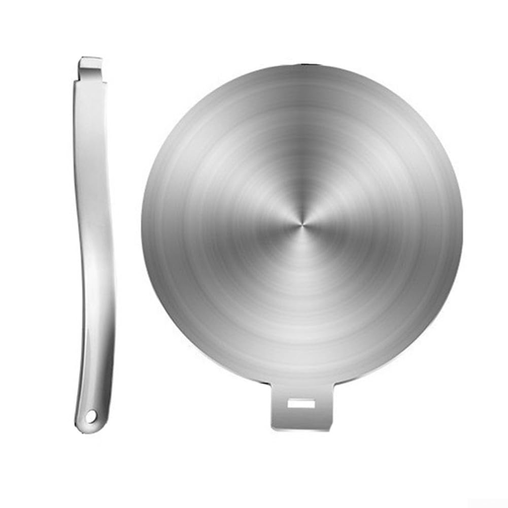 Placa adaptadora de inducción para placa de cocina, placa convertidora de placa de inducción, placa difusora de calor de acero inoxidable con mango extraíble (28 cm)