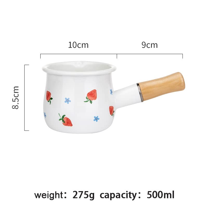 Pot à café émail poêle induction et mini casserole avec manche bois