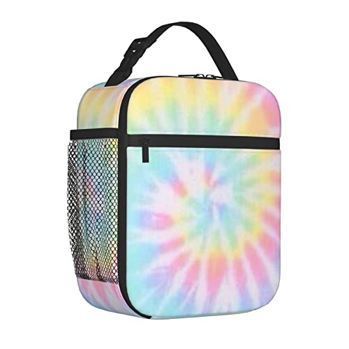 Pastel Tie Dye Portable Lunch Bag Reusable Insulated Thermal Lunch Tote Box For Women Men Adults Kids Work Travel Picnic #TOP1