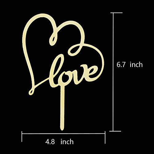 Rustic Wooden Love With Hearts Cake Topper For Wedding,/ Engagement/Anniversary/Birthday Party Decorations, Paint It Or Add Sparkles For A Truly Unique Look #TOP2