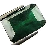 DINJEWEL Natural AAA++ Green Loose 12.00 Ratti Real Gemstone Natural Certified Zambian Emerald Octagon Shape/Panna Stone for Men and Women