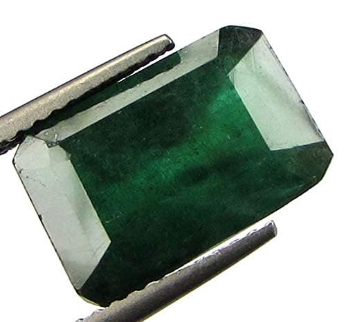 DINJEWELNatural AAA++ Green Loose 12.00 Ratti Real Gemstone Natural Certified Zambian Emerald Octagon Shape/Panna Stone for Men and Women