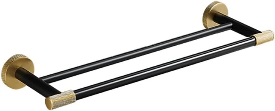 Towel Bars, Towel Rail for Bathroom, Grooved/Textured Brass Double Towel Bar, Bathroom Accessories, Wall Rail Organizer, Hook Hanger, Brass Storage Rack/Ba-0837/40cm
