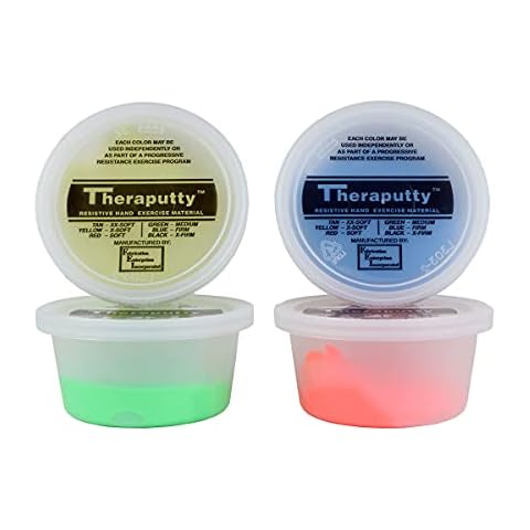 CanDo TheraPutty 4 Piece Set - X-Soft, Soft, Medium, and Firm, 2oz Each, Standard Hand Exercise Putty for Rehabilitation, Exercises, Hand Therapy and Strengthening, Stress Relief Cover