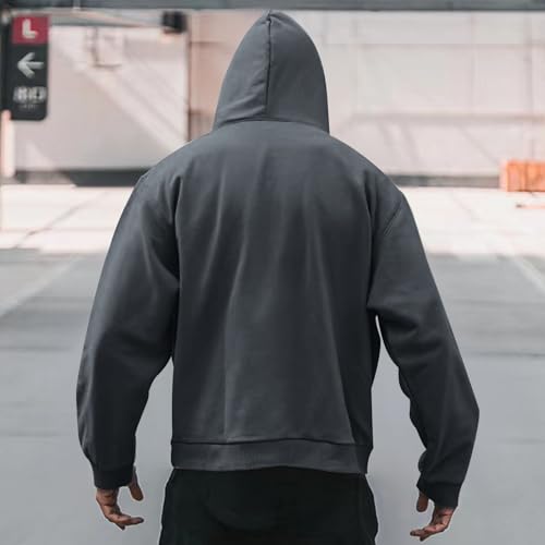 Mens Hoodie Big and Tall Long Sleeve Hooded Sweatshirt Casual Solid Color Pullover Tops 2025 Trendy Fall Outfits4