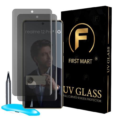 Image of FIRST MART Anti-Spy Privacy Tempered Glass for Realme 12 Pro Plus and Realme 12 Pro - 9H Screen Protector, Anti-Peeping, Bubble-Free, Edge to Edge [2 Pack]