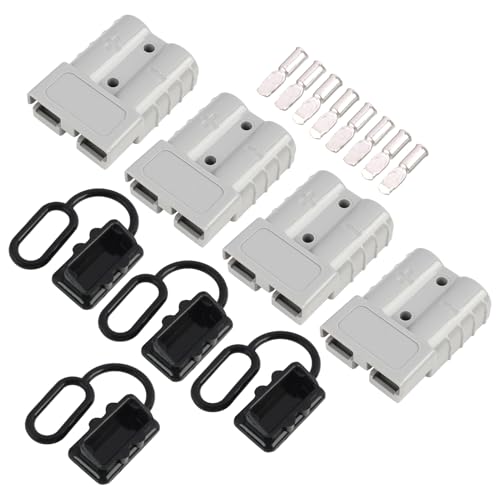 Anderson Fiche 50 A, connecteur de batterie 50 A avec protection contre la poussière, connexion rapide de la batterie 600 V pour voiture, camping-car, bateau, systèmes solaires, remorques, connecteurs