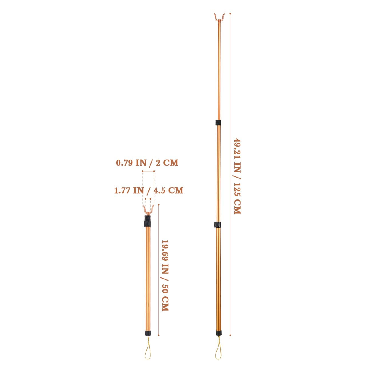Angoily 1 pieza de extensión para aleación de gancho, barra larga extensible, gancho resistente profesional pastor tensión de herramienta de barra telescópica