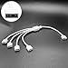 Jstincal White ARGB Splitter Cable, 5V 3-Pin Addressable RGB 1-to-4 Y Splitter for Computer Chassis, 11.8 Inches