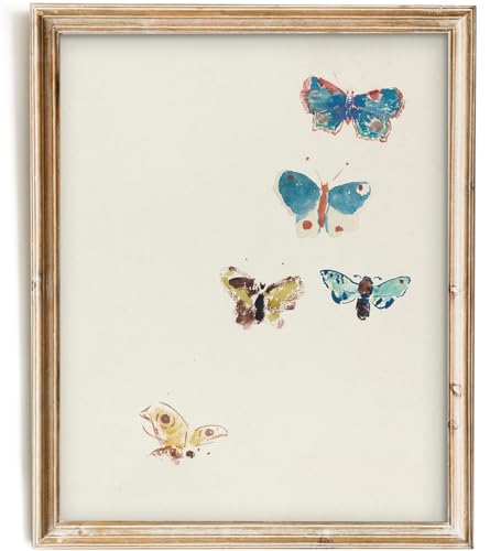 SWZHHYL Vintage Butterfly Wall Art, Watercolor Butterfly Canvas Print, Neutral Abstract Insect Art Print Pictures, Spring Wall Art Painting for Gallery Bedroom Living Rooms Wall Decor - 8x10inch Unframed