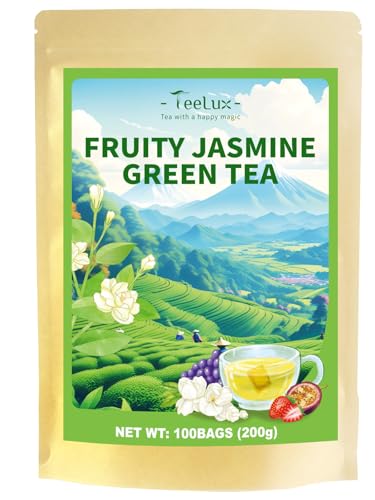 Image of TeeLux Fruit Scented Jasmine Green Tea, Pleasant Floral & Fruit Aroma 100ct