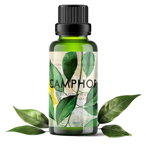 Image of Esslux Camphor Essential Oil - 100% Pure Natural Camphor Oil for Aromatherapy & Skin Care | Refreshing & Invigorating Scent for Diffuser, Massage & DIY Projects - Therapeutic Grade - 60 ML