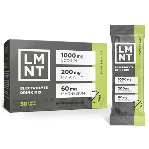 LMNT Keto Electrolyte Powder Packets | Paleo Hydration Powder | No Sugar, No Artificial Ingredients | Citrus Salt | 30 Stick Packs