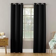Sun Zero Becca Energy Efficient Grommet Curtain Panel, 40 x 63, Black