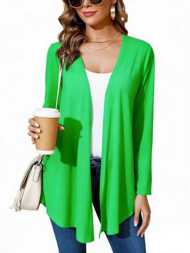 Image of Women's Lightweight Open Front Cardigans Casual Soft Drape Spring Summer Fall Cardigan S-3XL