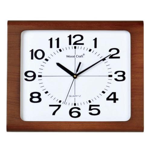 Buy WOODCRAFT Wooden Rectangular Wall Clock W57 (32 cm x 27 cm x 4 cm