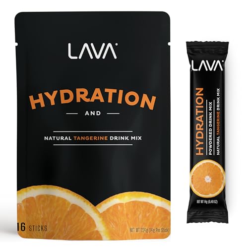 LAVA Recovery | Electrolyte Powder Drink Mix | Tangerine Hydration Powder Packets | Low Sugar, Gluten Free, Non-GMO | 16 Sticks