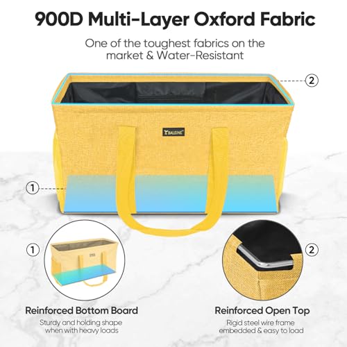 BALEINE Extra Large Utility Tote Bag with Wire Frame (22"×12"×10")+ Large Utility Tote Bag with Reinforced Bottom4