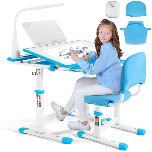Artisthandkidsstudydeskandchairsetheightadjustablechildrenschoolgirltablelargewritingboarddeskwithledlamppulloutdrawerpencilcasebookstandblue126x19  Urban Country Home Decor Artist hand kids study desk and chair set height adjustable children school girl table large writing board desk with led lamp pull out drawer pencil case bookstand blue 1 26 x 19  urban country home decor