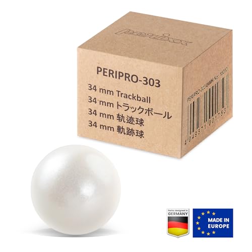 Image of Perixx PERIPRO-303 GWH Small Trackball - 1.34 Inches Replacement Ball for PERIMICE and M570 - Glossy White