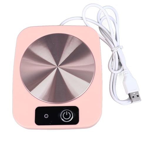 USB Coffee Mug Warmer for Desk, Coffee Cup Warmer Plate Smart Constant Temperature Tea Warmer for Office Travel Home (Pink)