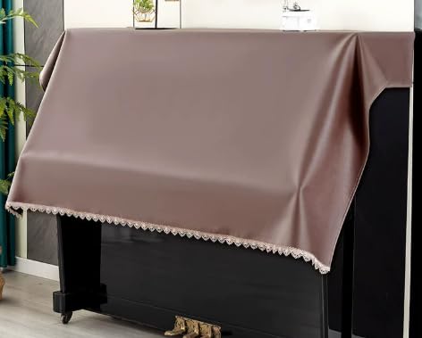 アップライト ピアノカバー 標準直立型ピアノ用 トップカバー 電子ピアノカバー 北欧風 レース シンプル 可愛い ハーフカバー おしゃれ 人気 ヨーロッパ風 ピアノ掛け 爽やか (ブラウン)