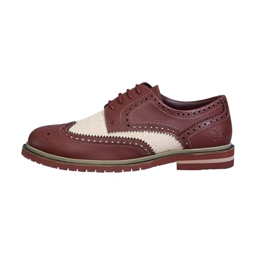 Image of Neeman's Jute Dress Oxfords for Men | Eco-Friendly Brogue Detailing with Cushioned Sole & Modern Heel | Classic Formal Shoes