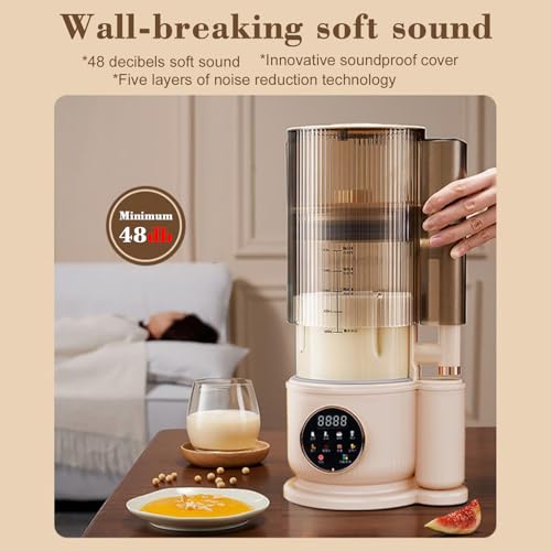 Irishom 1.5L Nut Milk Maker - Automatic, Silent Soy Milk Maker with Soundproof Lid, Delay Start & Keep Warm Features for Plant-Based Beverages - Image 3
