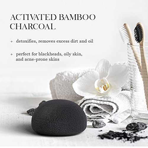The Beauty Shelf Konjac Sponge (3 Pack) Activated Bamboo Charcoal. Facial Cleansing & Exfoliating Beauty Sponges - Image 4